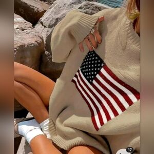 AMERICAN FLAG SWEATER (BEIGE)